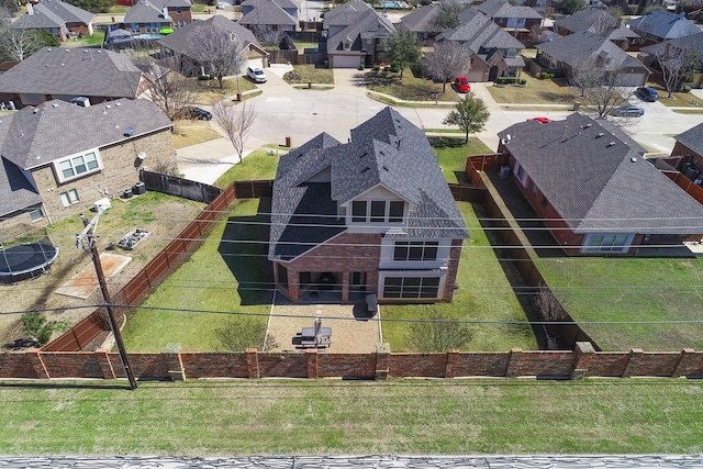 aerial view featuring a residential view