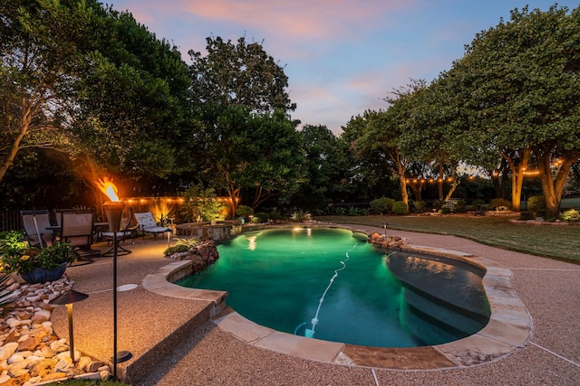 view of pool featuring a patio area