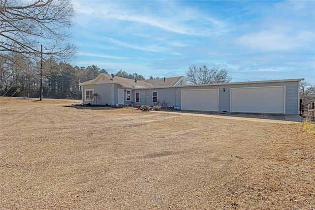 view of single story home