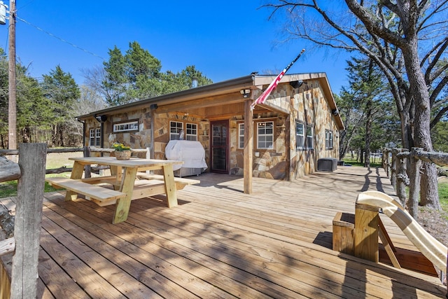 236 Homesite Rd, Pottsboro, TX 75076 - wooden terrace with central AC