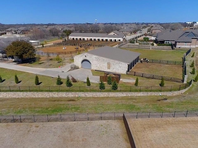 aerial view with a residential view