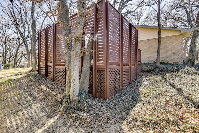 view of home's exterior featuring brick siding