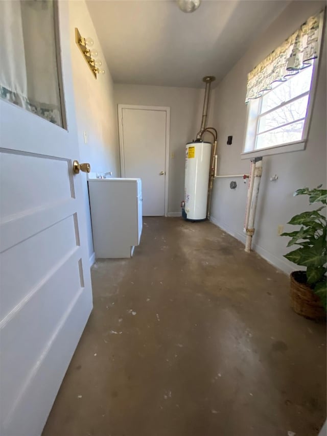 laundry area with water heater and laundry area