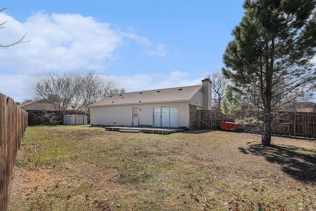 6908 Sunnybank Dr, Fort Worth, TX 76137 - rear view of property featuring a chimney and a deck