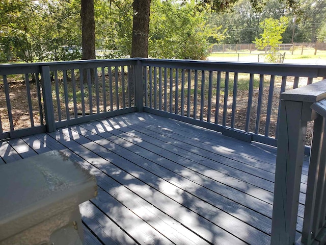 deck featuring fence