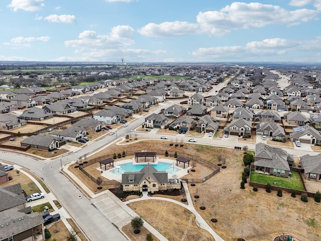 aerial view featuring a residential view