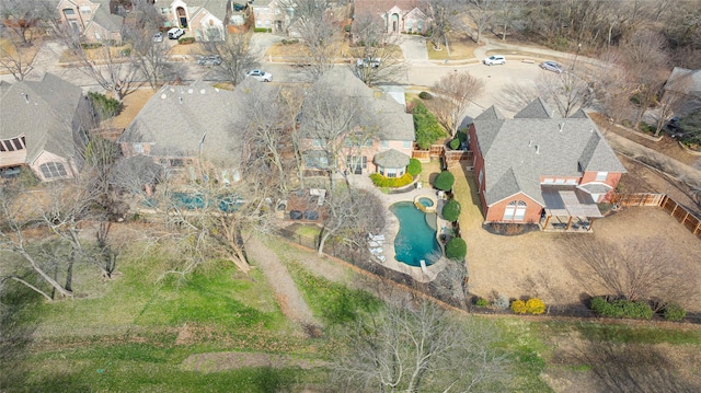 aerial view with a residential view