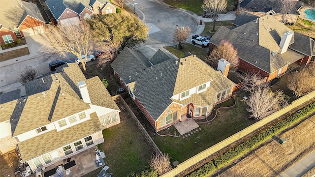 aerial view with a residential view