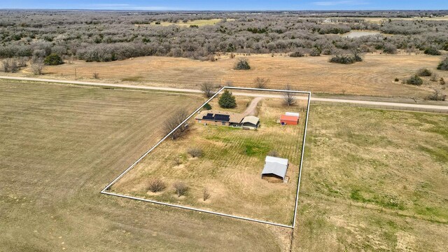 drone / aerial view with a rural view