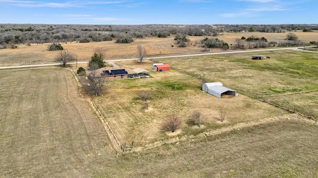 drone / aerial view featuring a rural view