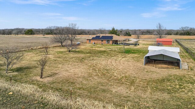 aerial view featuring a rural view