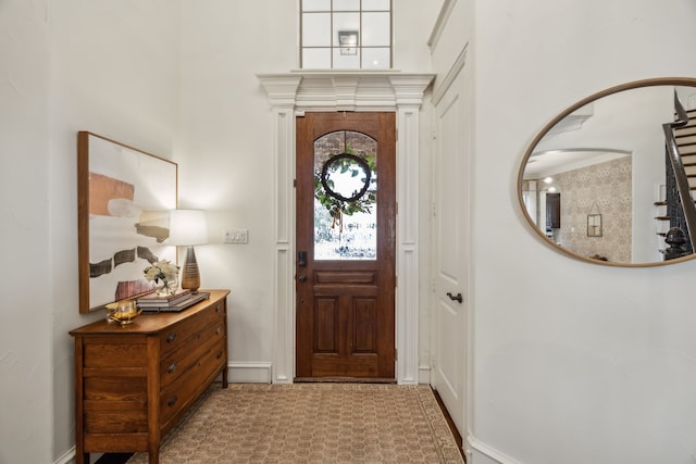 foyer featuring stairway