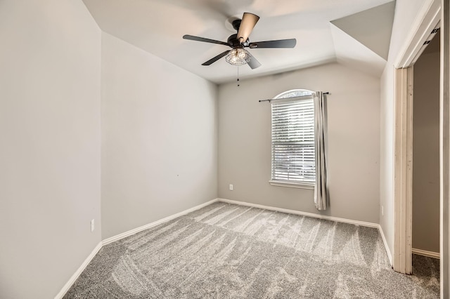 unfurnished bedroom featuring ceiling fan, baseboards, and carpet floors