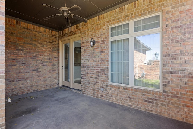 view of patio / terrace with a ceiling fan