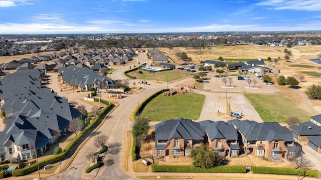 aerial view with a residential view