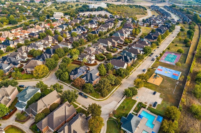 bird's eye view with a residential view