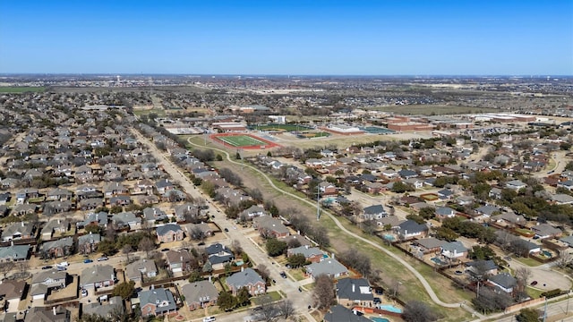 aerial view with a residential view