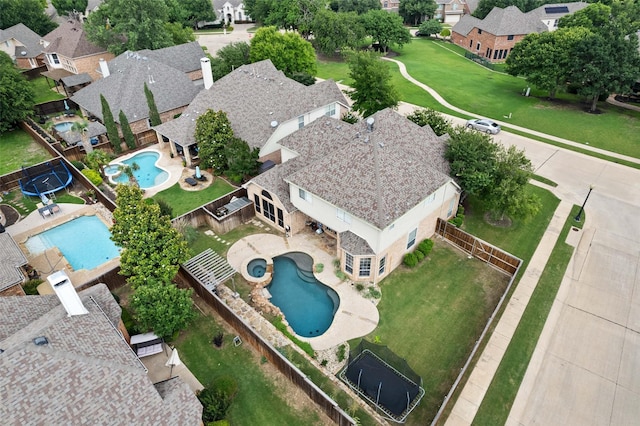 aerial view with a residential view