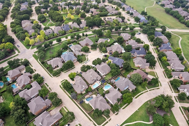 drone / aerial view with a residential view