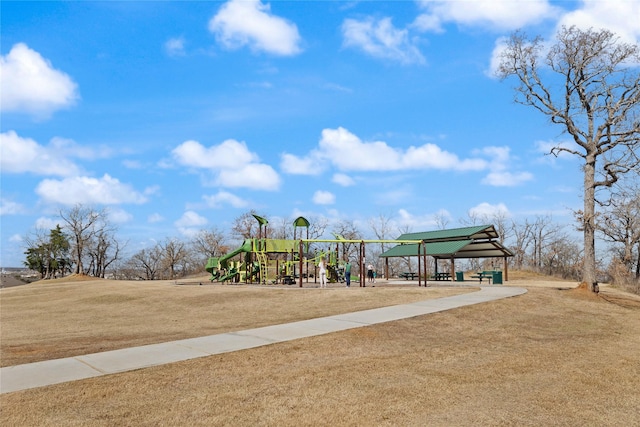 community playground featuring a yard