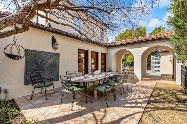 view of patio with outdoor dining space