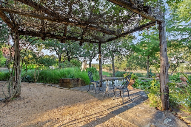 view of patio with outdoor dining area