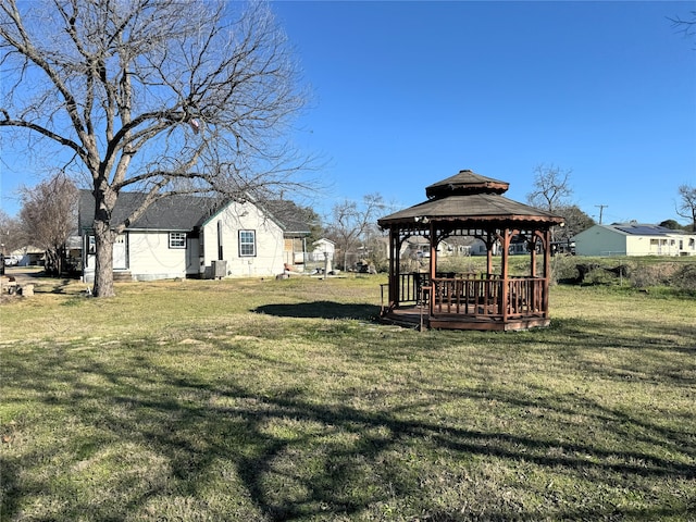 view of yard with a gazebo