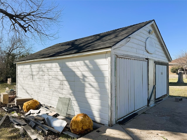 view of shed