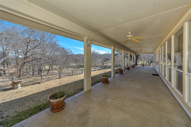 view of patio / terrace with ceiling fan