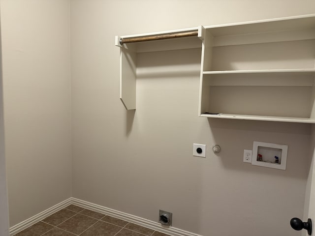 231 Archer Way, Forney, TX 75126 - laundry area featuring hookup for a washing machine, laundry area, electric dryer hookup, dark tile patterned floors, and hookup for a gas dryer