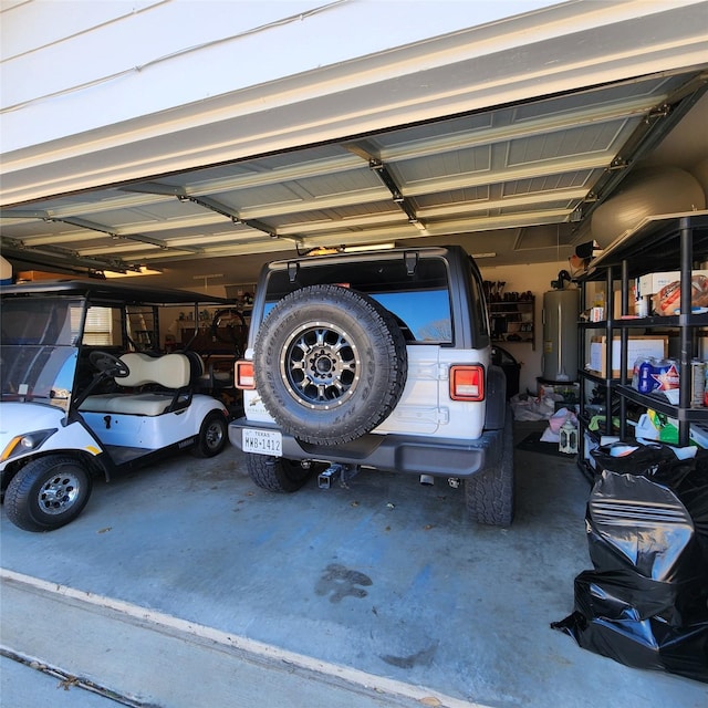 garage with water heater