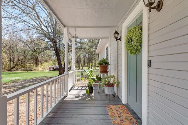 wooden deck with a porch