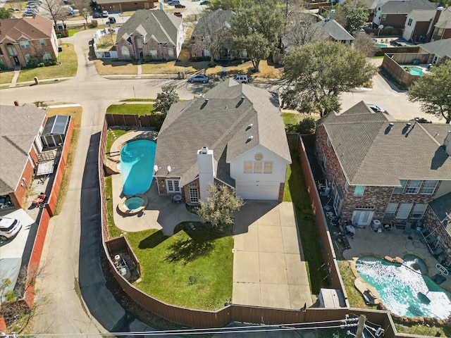 drone / aerial view with a residential view