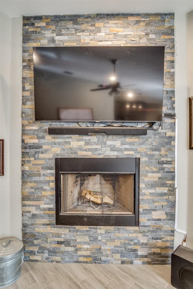 interior details featuring wood tiled floor