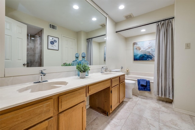 bathroom with a tile shower, visible vents, and a sink