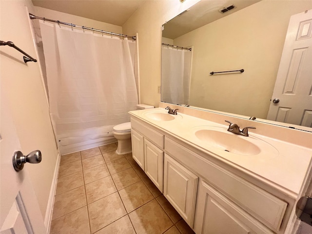 2616 Quail Hollow Dr, Sachse, TX 75048 - full bath with double vanity, visible vents, tile patterned flooring, and a sink