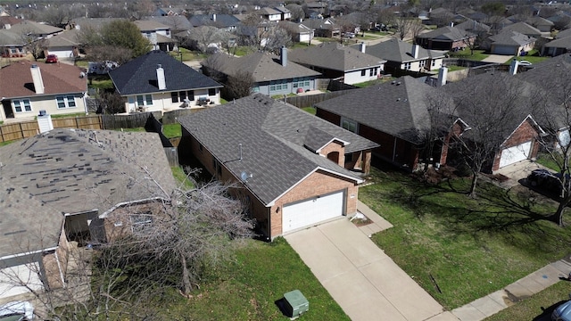 drone / aerial view with a residential view