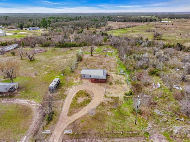 aerial view featuring a rural view