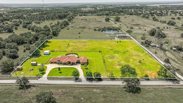 aerial view featuring a rural view