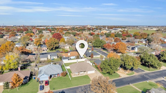 aerial view with a residential view