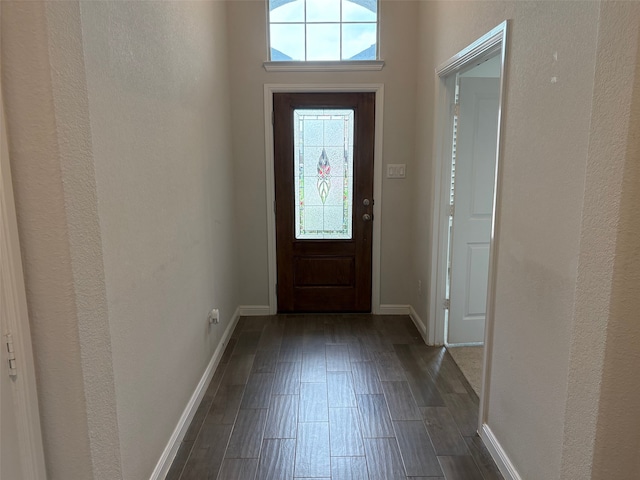 2420 Red Draw Rd, Fort Worth, TX 76177 - entryway with baseboards, dark wood-type flooring, and a wealth of natural light