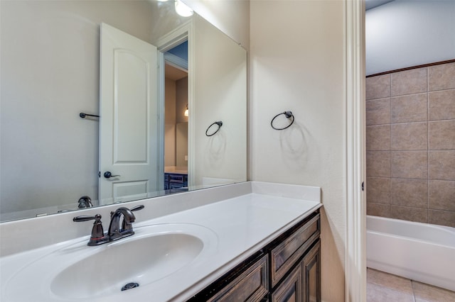 bathroom featuring vanity and tile patterned floors