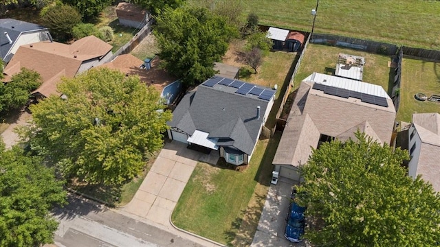 bird's eye view with a residential view