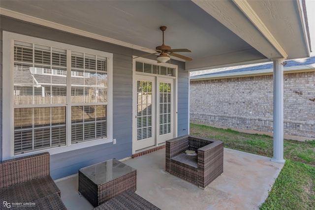 view of patio / terrace with ceiling fan