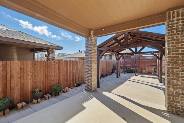 view of patio / terrace featuring a fenced backyard