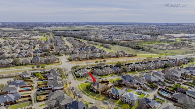 bird's eye view with a residential view