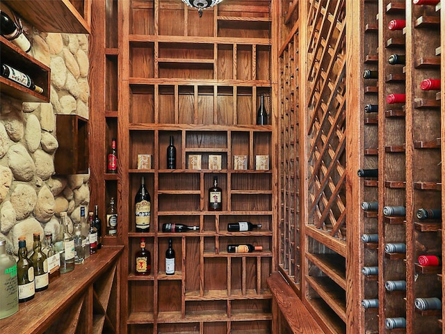 view of wine cellar