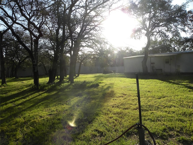 view of yard with fence