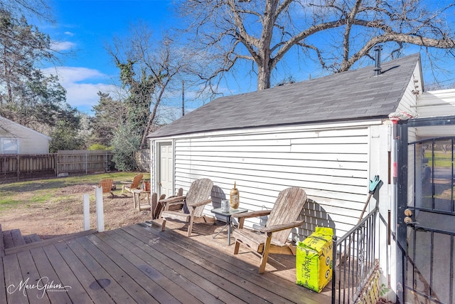 wooden terrace with fence