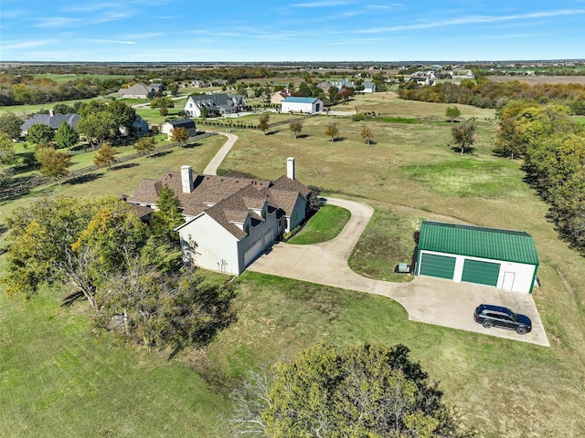 aerial view with a rural view